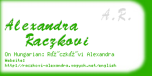 alexandra raczkovi business card